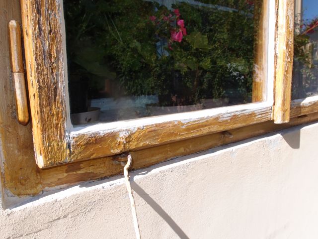 původní okno - detail